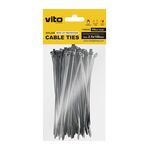 EL127 - Fascette fermacavi autobloccanti nere 2.5X100mm - 100 pezzi - Fascette