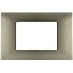EL1962 - Placca 3P Tecnopolimero 12x8cm Champagne compatibile Vimar Plana - Compatibile Vimar Plana