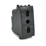 EL2144 - Presa bivalente nera compatibile Vimar Plana - Compatibile Vimar Plana