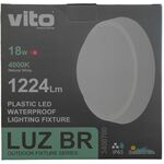EL219 - Plafoniera LED per esterno 18W 1224Lm luce naturale IP65 Φ220x99mm Vito - Illuminazione da Esterno