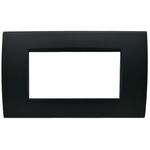 EL3153 - Placca 4 posti nera Soft Touch compatibile Living International - Compatibile Living International