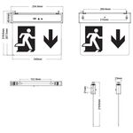 EL411 - Lampada LED uscita d'emergenza freccia verso il basso 2W 6500k luce fredda - Illuminazione di Sicurezza