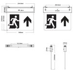 EL2356 - Lampada LED uscita d'emergenza freccia verso l'alto 2W 6500k luce fredda - Illuminazione di Sicurezza