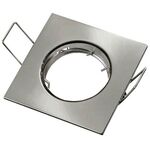 EL712 - Supporto quadrato per faretto GU10 da incasso 80x80 argento satinato - Faretti LED