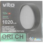 EL923 - Plafoniera LED per esterni 12W 1020lm 4000K bianco naturale IP65 Φ160x74mm - Illuminazione da Esterno