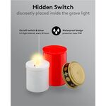 F1477 - Lumino rosso a LED bianco caldo 2xAA IP44 - Illuminazione da Esterno