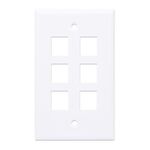 02270 - Placca per frutti keystone 6 posti bianca Intellinet - Connettività