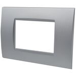 EL2444 - Placca 3 posti argento Soft Touch compatibile Living International - Compatibile Living International