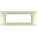 EL003 - Placca in tecnopolimero 7 posti color sabbia compatibile Vimar Plana - Compatibile Vimar Plana