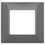 EL005 - Placca in tecnopolimero 2 posti color grigio scuro compatibile Vimar Plana - Compatibile Vimar Plana