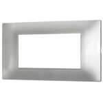 EL007 - Placca in tecnopolimero 4 posti color argento compatibile Vimar Plana - Compatibile Vimar Plana