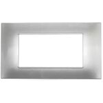 EL007 - Placca in tecnopolimero 4 posti color argento compatibile Vimar Plana - Compatibile Vimar Plana