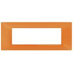 EL1296 - Placca in tecnopolimero 7 posti color arancione compatibile Vimar Plana - Compatibile Vimar Plana