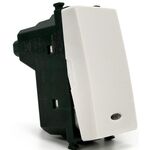 EL1318 - Pulsante unipolare bianco con spia luminosa 250V 10A compatibile Vimar Plana - Compatibile Vimar Plana