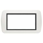 EL1529 - Placca 4 posti bianca in metallo compatibile Living International - Compatibile Living International