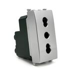 EL1563 - Presa bivalente 10-16A 250V grigio compatibile Vimar Plana - Compatibile Vimar Plana