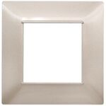 EL1903 - Placca in tecnopolimero 2 posti color champagne compatibile Vimar Plana - Compatibile Vimar Plana