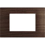 EL1958 - Placca 3P Tecnopolimero 12x8cm Ciliegio compatibile Vimar Plana - Compatibile Vimar Plana