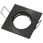 EL2071 - Supporto quadrato per faretto GU10  da incasso 80x80 nero - Faretti LED