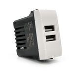 EL2124 - Alimentatore doppia presa USB 5V 2A Bianco compatibile Living International - Compatibile Living International