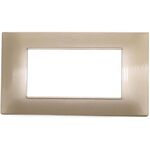 EL2375 - Placca in tecnopolimero 4 posti color champagne compatibile Vimar Plana - Compatibile Vimar Plana