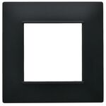 EL2405 - Placca 2 posti nera Soft Touch compatibile Vimar Plana - Compatibile Vimar Plana