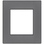 EL2436 - Placca 2 posti grigio Soft Touch compatibile Vimar Plana - Compatibile Vimar Plana