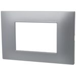 EL2455 - Placca 3 posti argento Soft Touch compatibile Vimar Plana - Compatibile Vimar Plana
