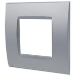 EL2526 - Placca 2 posti argento Soft Touch compatibile Living International - Compatibile Living International