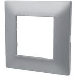 EL2538 - Placca 2 posti argento Soft Touch compatibile Vimar Plana - Compatibile Living International