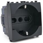 EL256 - Presa schuko nera 16A 250V compatibile Vimar Arké - Compatibile Vimar Arké 