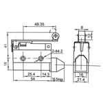 EL2618 - Interruttore di fine corsa orizzontale con leva a rullo 250V 10A CF7121 Fato - Interruttori di fine corsa