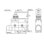 EL2629 - Interruttore di fine corsa orizzontale con pulsante 250V 10A CF7310 Fato - Interruttori di fine corsa