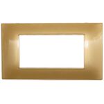 EL272 - Placca in tecnopolimero 4 posti color oro compatibile Vimar Plana - Compatibile Vimar Plana
