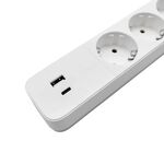 EL281 - Multipresa schuko con interruttore 4 posti con presa USB - USB type C - Connettività