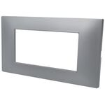 EL3089 - Placca 4 posti argento Soft Touch compatibile Vimar Plana - Compatibile Vimar Plana