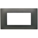 EL3093 - Placca 4 posti testa di moro Soft Touch compatibile Vimar Plana - Compatibile Vimar Plana