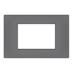 EL3099 - Placca 3 posti grigio Soft Touch compatibile Vimar Plana - Compatibile Vimar Plana