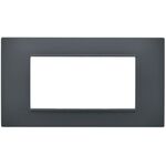 EL3103 - Placca 4 posti antracite Soft Touch compatibile Vimar Plana - Compatibile Vimar Plana