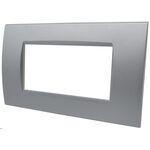 EL3156 - Placca 4 posti argento Soft Touch compatibile Living International - Compatibile Living International