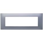 EL3164 - Placca 7 posti argento Soft Touch compatibile Vimar Plana - Compatibile Vimar Plana