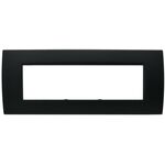 EL3189 - Placca 7 posti nero Soft Touch compatibile Living International - Compatibile Living International