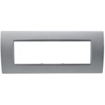 EL3191 - Placca 7 posti argento Soft Touch compatibile Living International - Compatibile Living International
