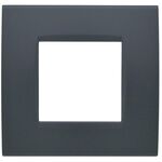 EL3221 - Placca 2 posti antracite Soft Touch compatibile Living International - Compatibile Living International