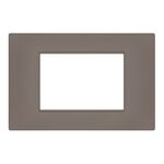 EL3269 - Placca 3 posti tortora Soft Touch compatibile Vimar Plana - Compatibile Vimar Plana