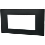 EL3271 - Placca 4 posti nera  Soft Touch compatibile Vimar Plana - Compatibile Vimar Plana