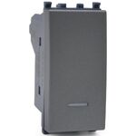 EL364 - Pulsante unipolare grigio con spia compatibile Vimar Arké - Compatibile Vimar Arké 