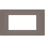 EL3994 - Placca 4 posti tortora Soft Touch compatibile Vimar Plana - Compatibile Vimar Plana