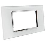 EL908 - Placca in vetro bianco 3 posti compatibile Living International - Compatibile Living International