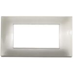 EL942 - Placca in tecnopolimero 4 posti color grigio chiaro compatibile Vimar Plana - Compatibile Vimar Plana